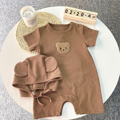 Pyjama bébé garçon chocolat avec bonnet