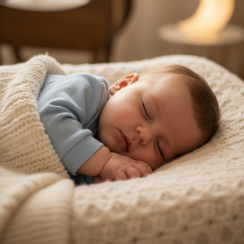 bébé garçon en pyjama bleu clair uni