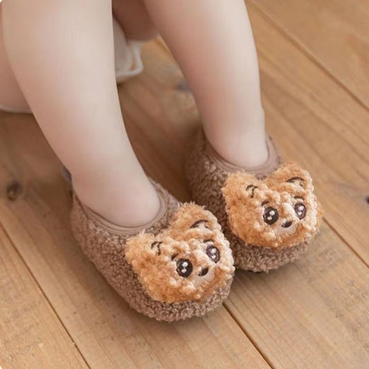 Chausson bebe marron lainage