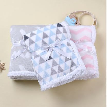 Couverture bébé trio polaire avec ruban