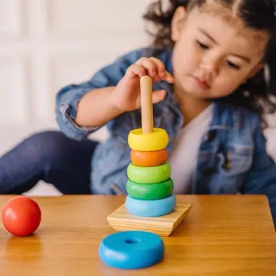 Jouet Montessori Bois - WoodenToys™ - Tour arc - en - ciel - Bebe Doudou